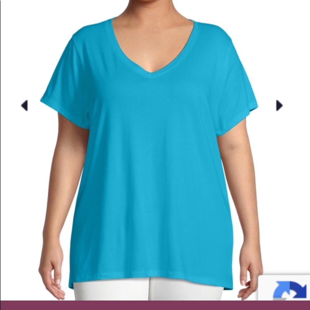 JMS Short Sleeve Flowy V-Neck T-shirt